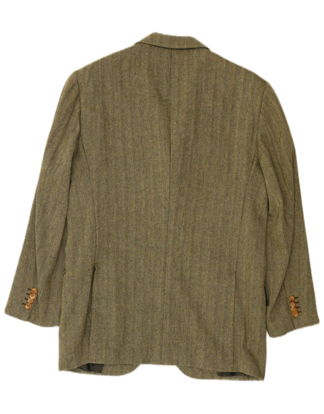 Jaqueta Blazer Kiton Mens Napoli 3 Botões Reino Unido 38 Espinha de Peixe Verde Médio