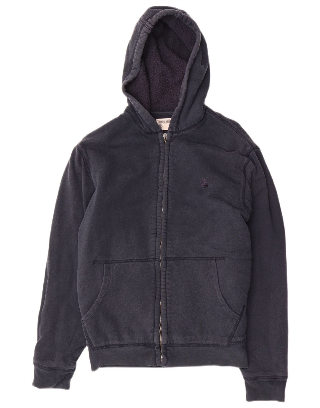 Suéter masculino Timberland Regular Fit Zip com capuz médio algodão azul marinho