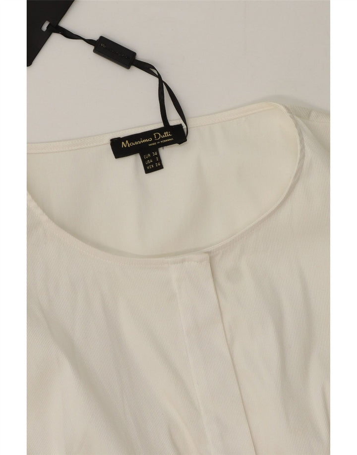Camisa feminina Massimo Dutti EU 34 2XS algodão branco