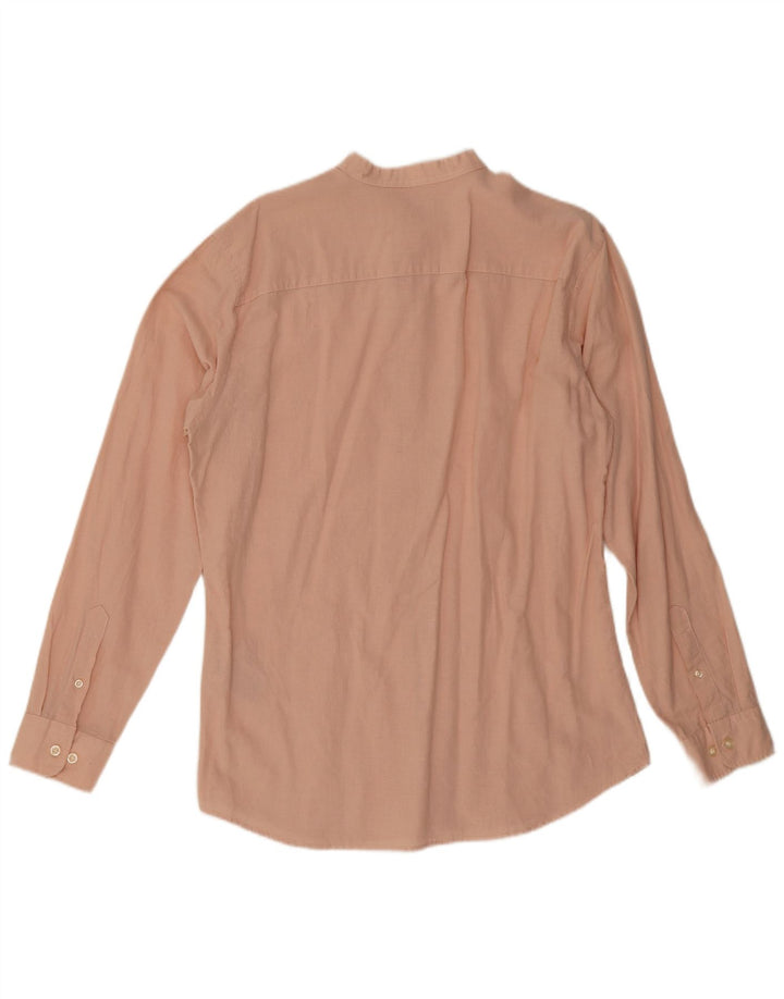 Camisa masculina vintage de algodão rosa médio