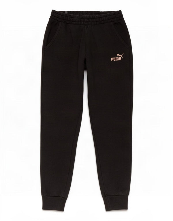 Calça de treino masculina Puma Joggers pequeno algodão preto