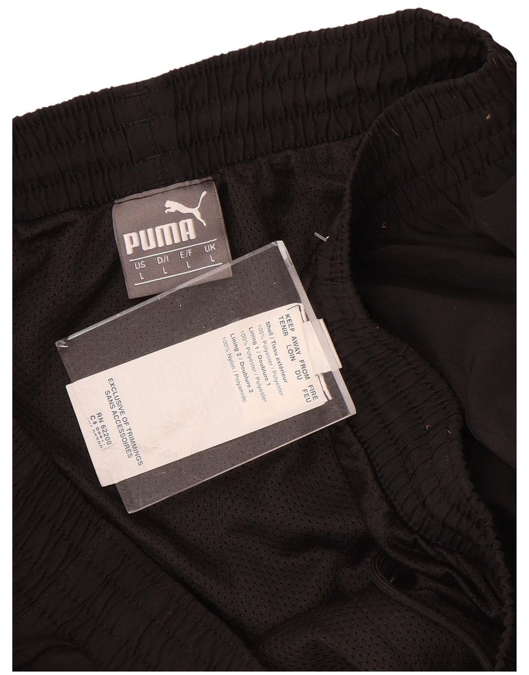 Calça de treino masculina PUMA grande poliéster preto