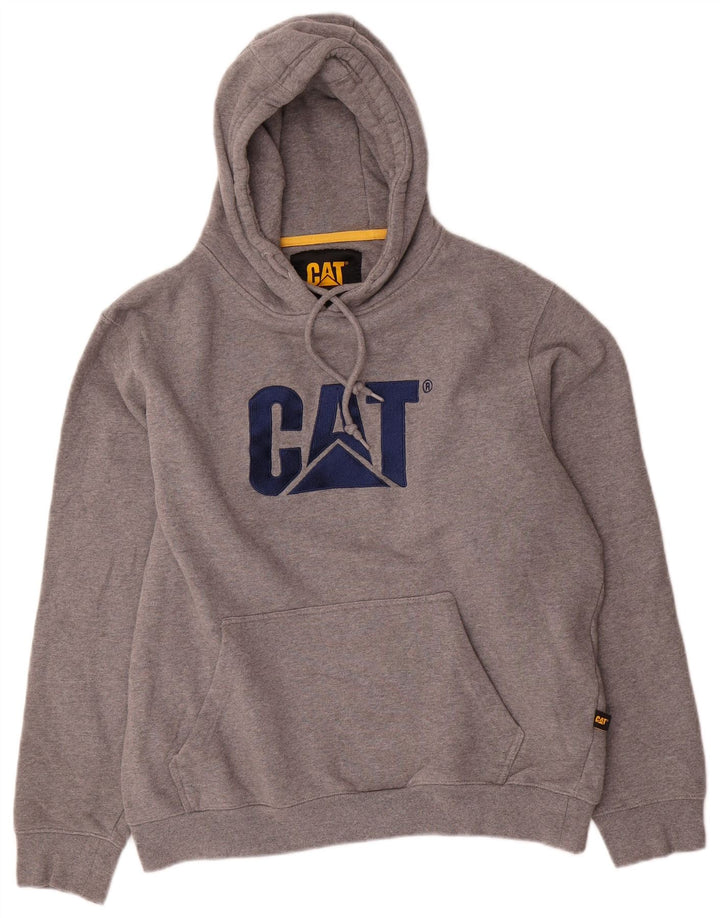 Jumper com capuz gráfico masculino CAT grande algodão cinza