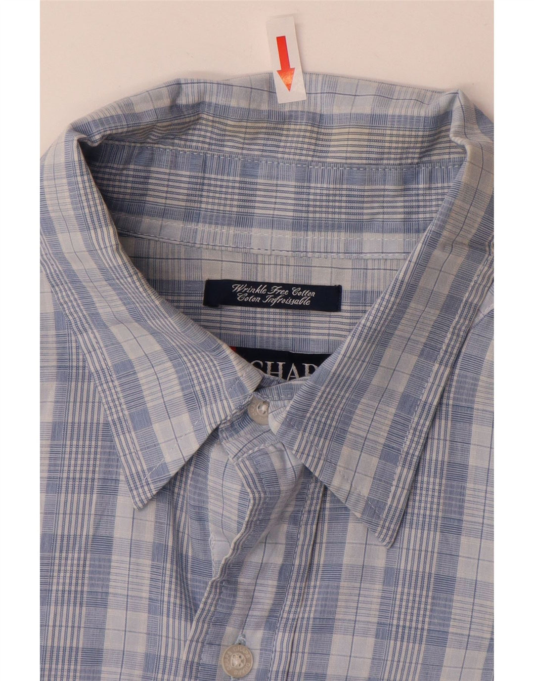 Camisa masculina Chaps de algodão xadrez azul médio