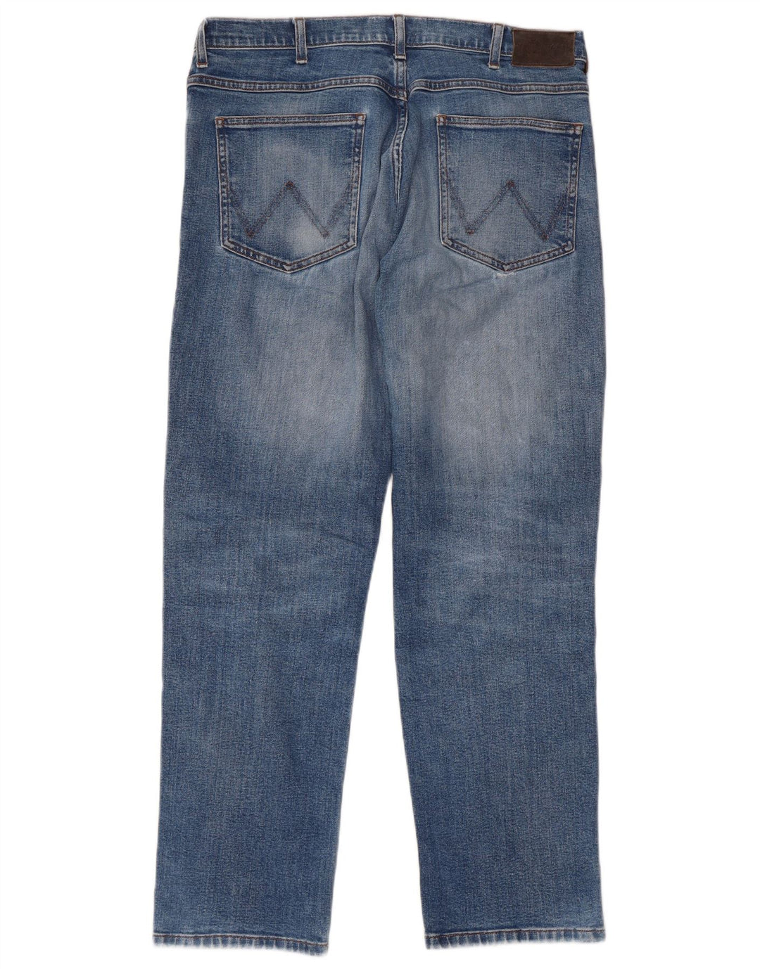 Calça jeans reta masculina WRANGLER desgastada W34 L30 algodão azul