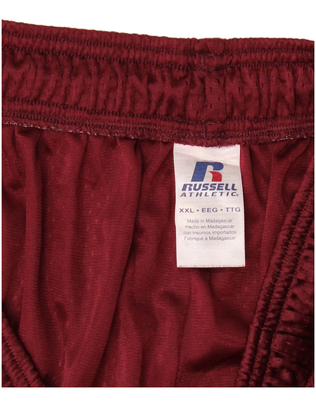 Russell Athletic Mens Sport Shorts 2XL Poliéster Borgonha