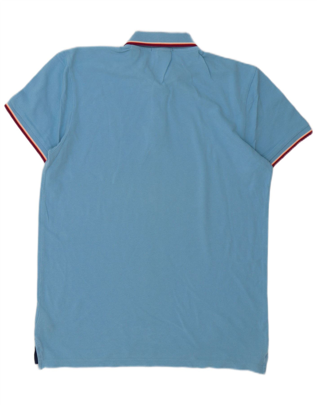 Camisa polo masculina Scotch & Soda de algodão listrado azul médio