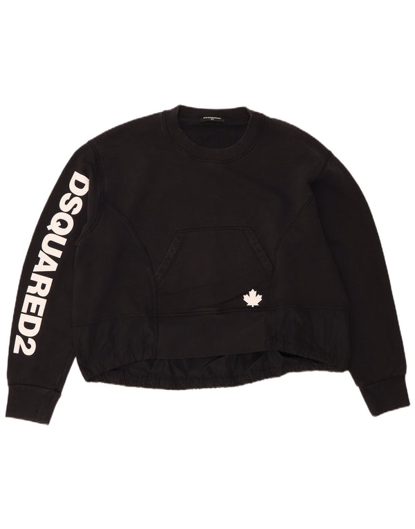 Dsquared2 Suéter feminino oversized com estampa gráfica 15-16 anos preto