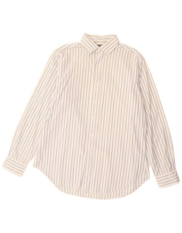 Polo Ralph Lauren Mens Philip Camisa Tamanho 16 40/41 Grande Risca Branca