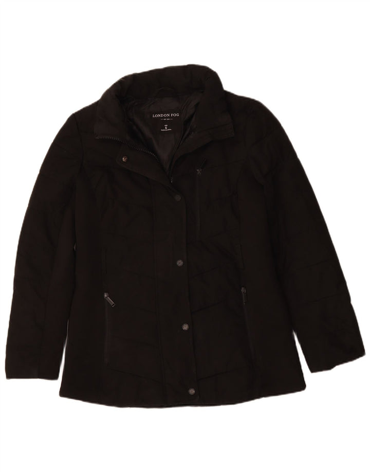 Jaqueta acolchoada superdimensionada feminina LONDON FOG UK 10 poliéster preto pequeno
