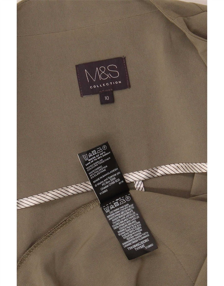Cardigã feminino Marks & Spencer Reino Unido 10 pequeno poliéster cáqui
