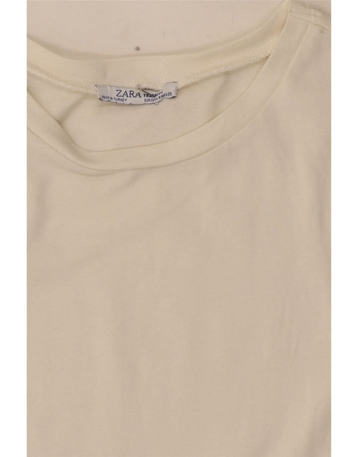 Blusa feminina Zara UK 12 médio branco estampa animal