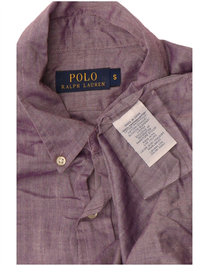 Camisa masculina POLO RALPH LAUREN pequena roxa espinha de peixe