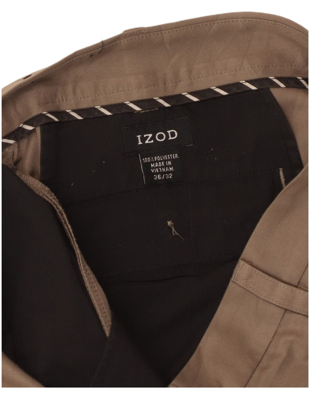 Calça masculina Izod Pegged Suit W36 L32 poliéster bege