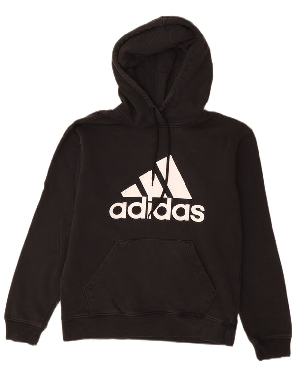 Adidas Womens Graphic Hoodie Jumper UK 4/6 XS Preto Algodão