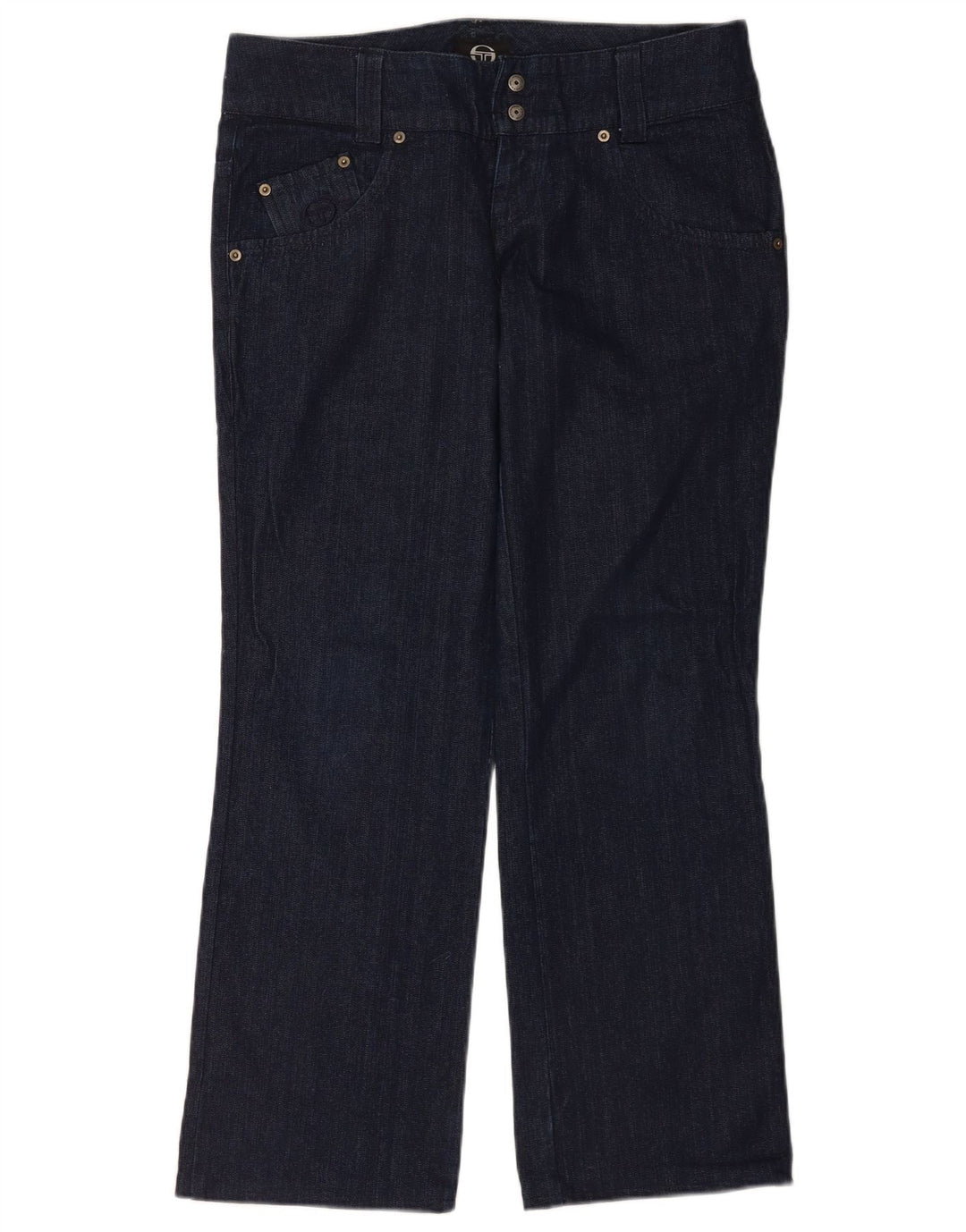 Sergio Tacchini Jeans reto feminino W31 L30 azul marinho algodão