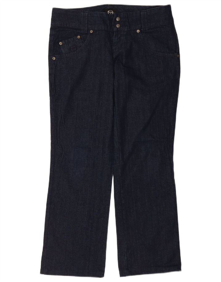 Sergio Tacchini Jeans reto feminino W31 L30 azul marinho algodão