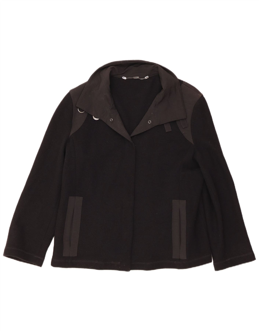 Krizia Womens Bomber Jacket UK 19 XL Black Wool