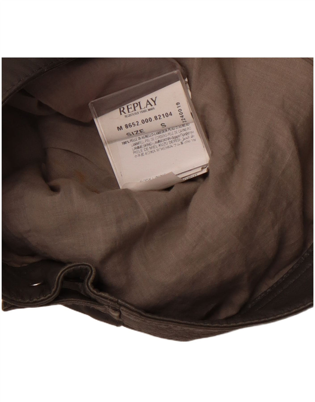 Jaqueta de couro feminina REPLAY UK 10 pequena couro cinza