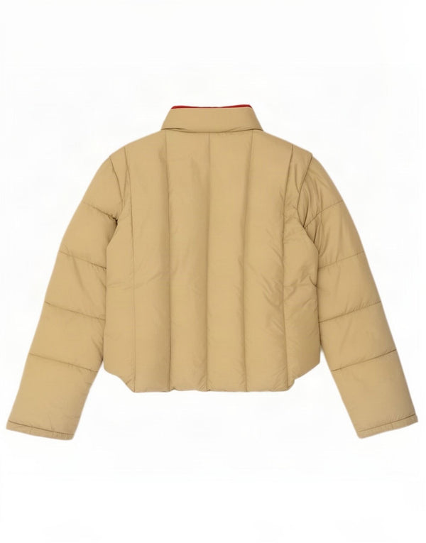 Jaqueta acolchoada com capuz feminina Slam UK 16 grande nylon bege