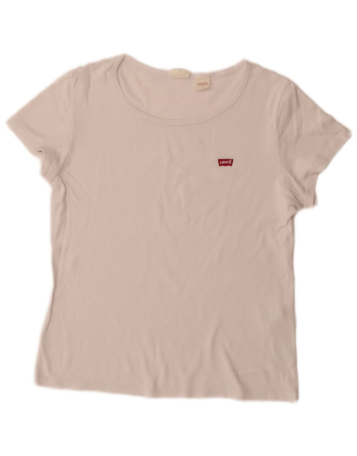 Camiseta feminina Levi's UK 14 grande algodão branco