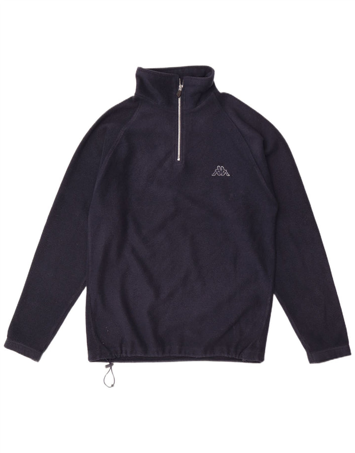 Kappa Mens Zip Neck Fleece Jumper Médio Azul Marinho