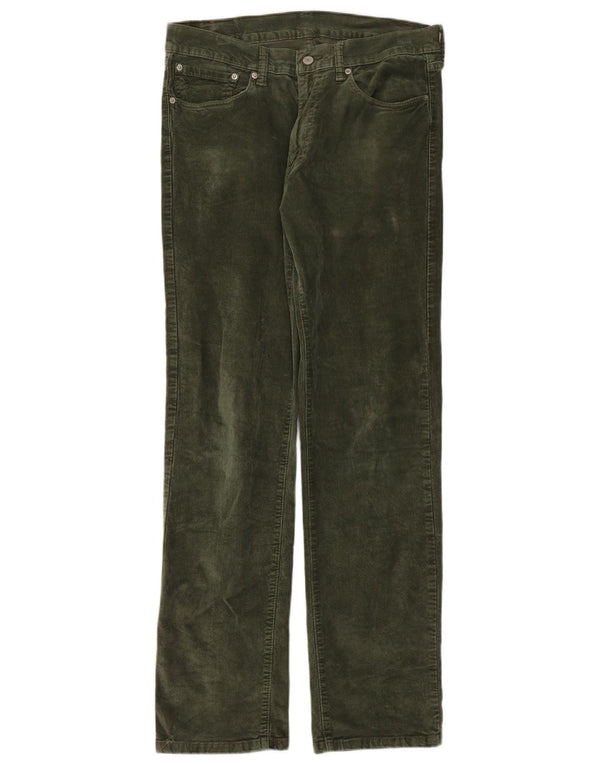Calça masculina Levi's 751 reta de veludo cotelê W34 L34 algodão cáqui