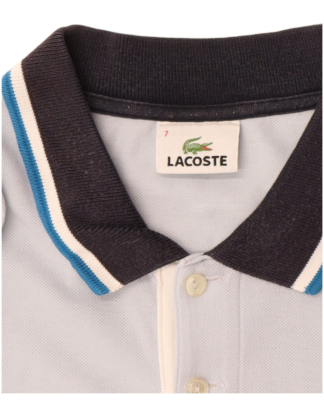 Camisa polo masculina Lacoste tamanho 7 2XL algodão azul