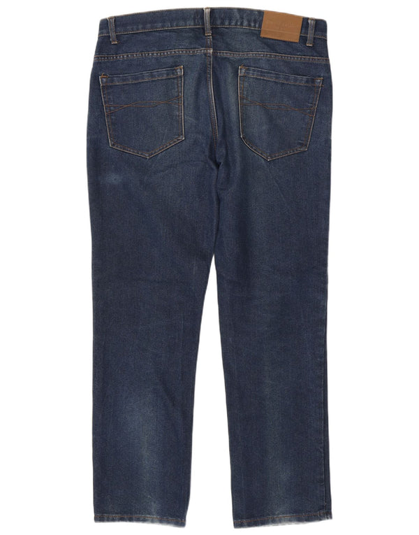 Pierre Cardin Mens Straight Jeans W36 L30 Azul Marinho Algodão