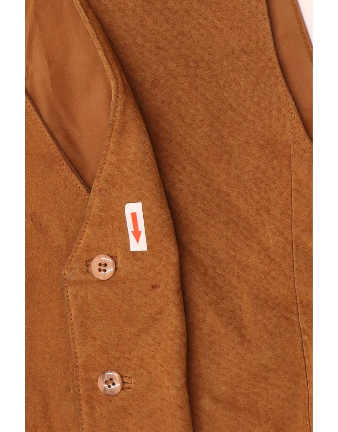 Colete de camurça masculino vintage pequeno couro marrom