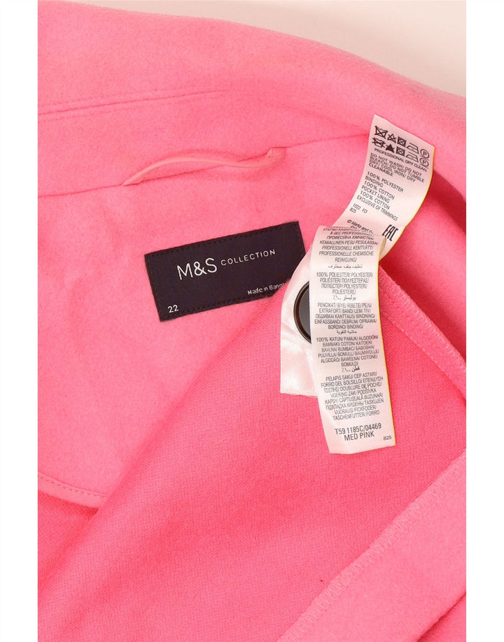 MARKS & SPENCER Womens Overcoat UK 22 3XL  Pink Polyester