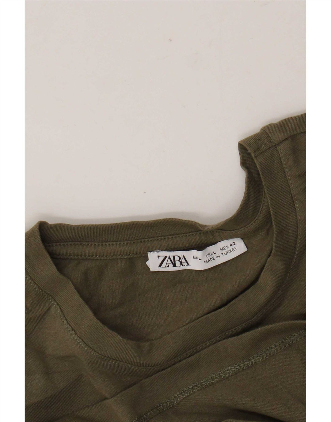 Camiseta masculina Zara Top grande cáqui