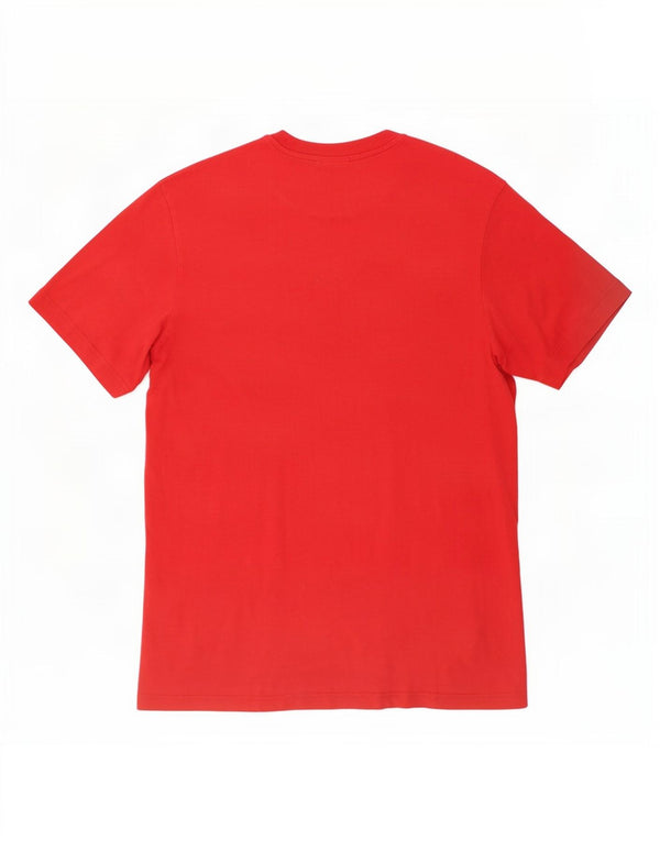Adidas Mens Graphic T-Shirt Top UK 42/44 Grande Algodão Vermelho