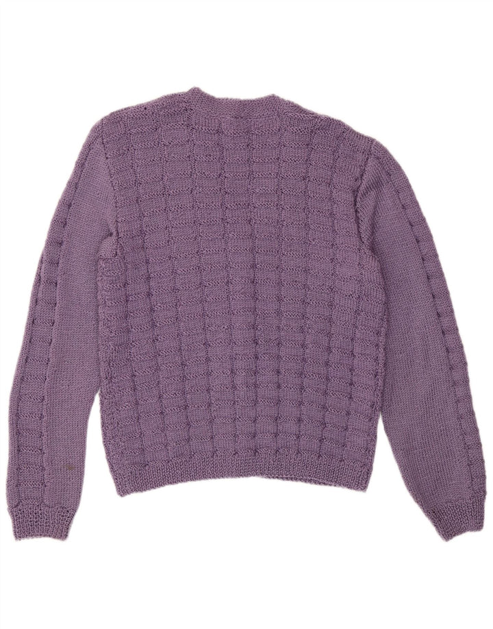 Suéter Cardigan Feminino Vintage UK 14 Roxo Médio