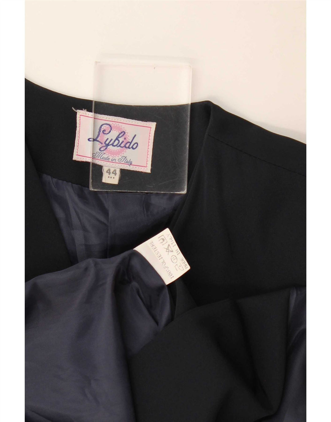 Casaco feminino Lybido com peito duplo IT 44 poliéster floral azul marinho médio