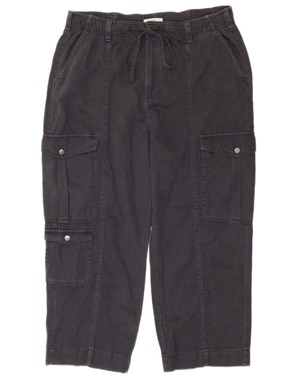 Calça cargo feminina Marks & Spencer folgada Reino Unido 18 XL W38 L27 cinza