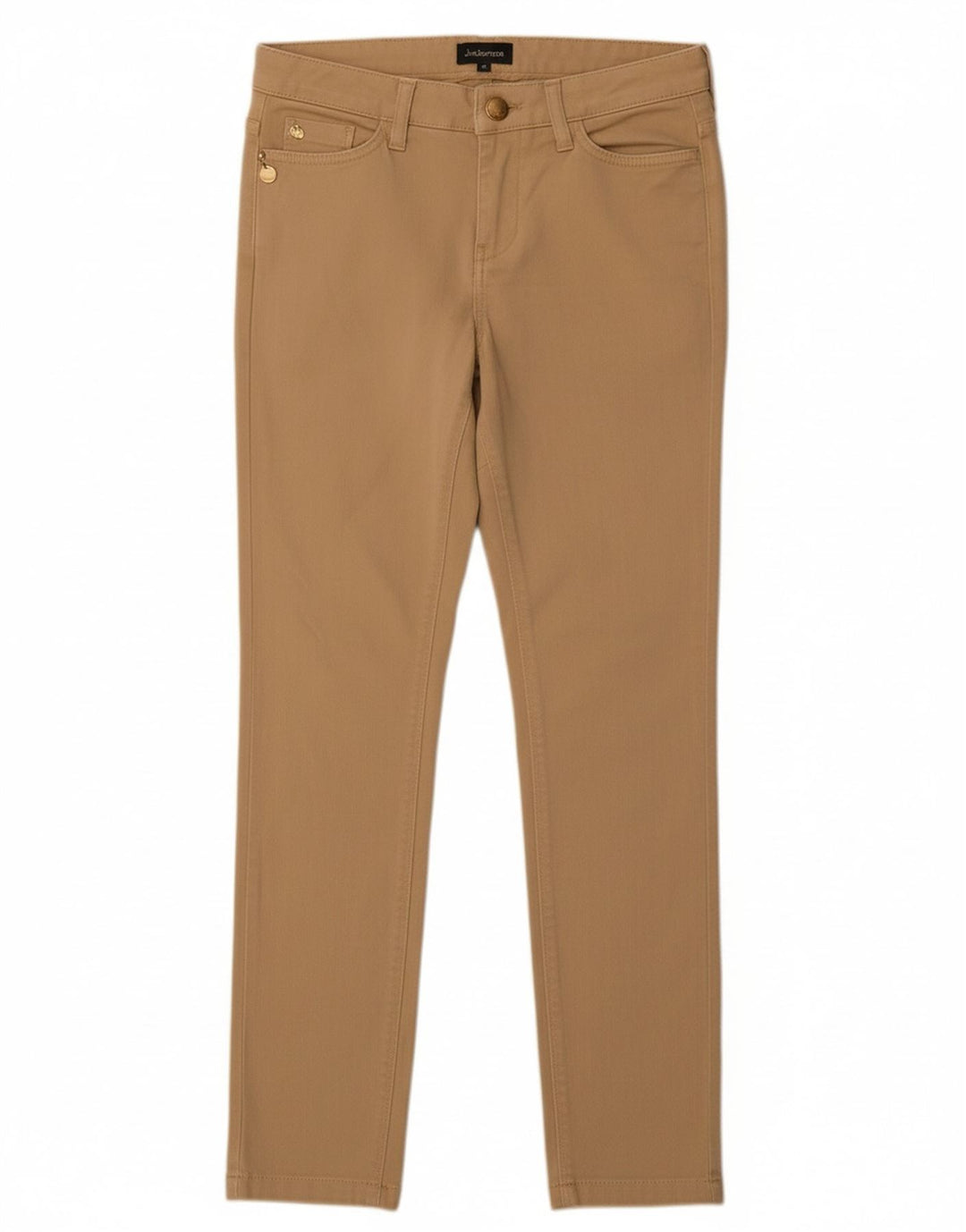 Calça feminina casual justa JECKERSON W28 L29 algodão bege