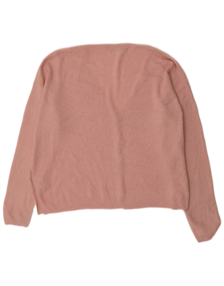 Suéter cardigã feminino grande da Marks & Spencer Reino Unido 16 grande acrílico rosa