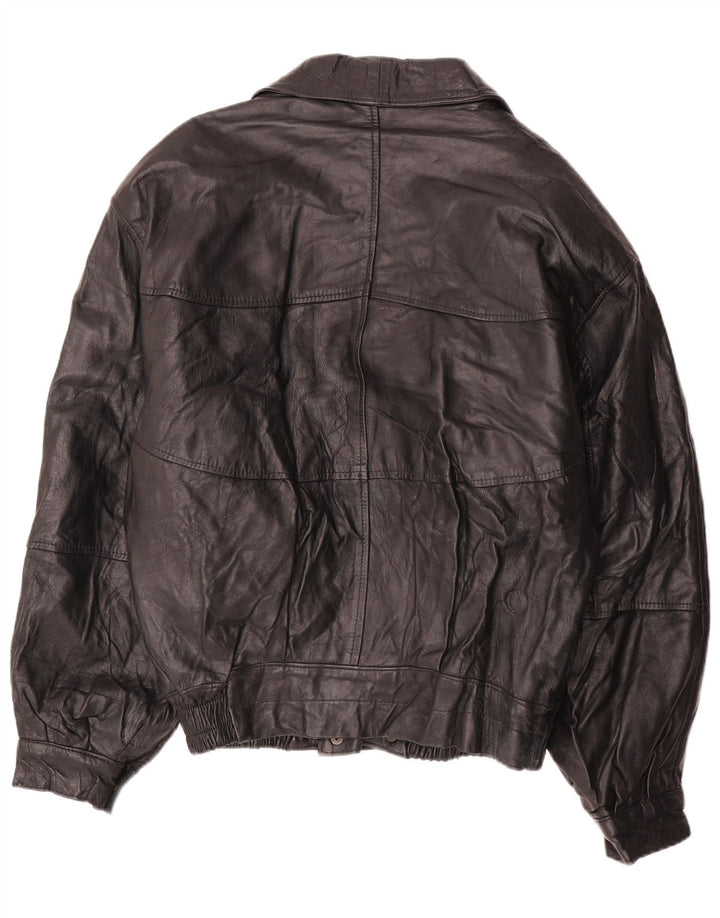 Jaqueta de couro masculina LAVORAZIONE ARTIGIANA IT 52 XL couro preto