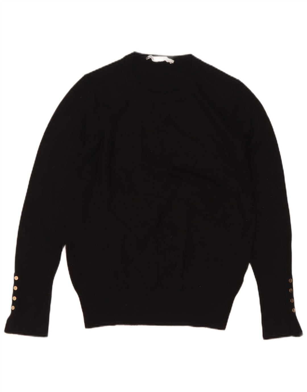 Zara Suéter feminino com gola redonda, Reino Unido 12 Médio Preto