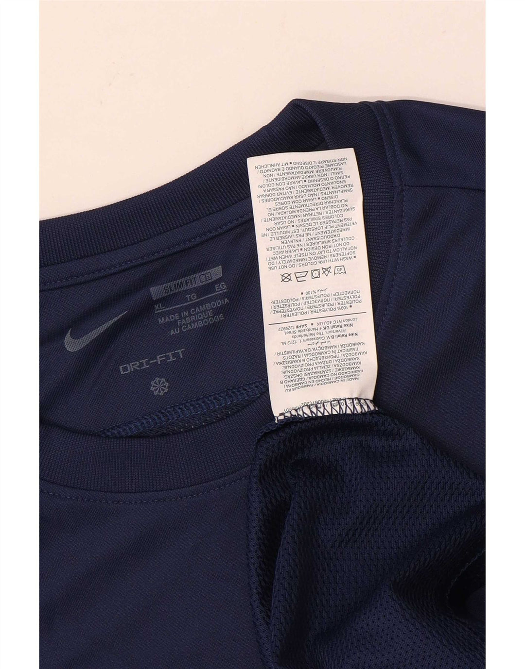Top Nike Masculino Dri Fit Slim Fit Manga Longa XL Azul Marinho Poliéster