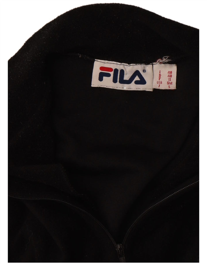 FILA Masculino Zip Neck Fleece Jumper IT 48 Médio Preto