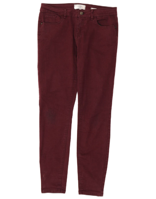 Calça jeans feminina Fat Face UK 12 médio W32 L29 algodão borgonha