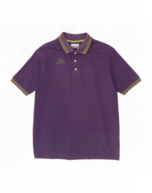 Camisa polo masculina Kappa XL algodão listrado roxo