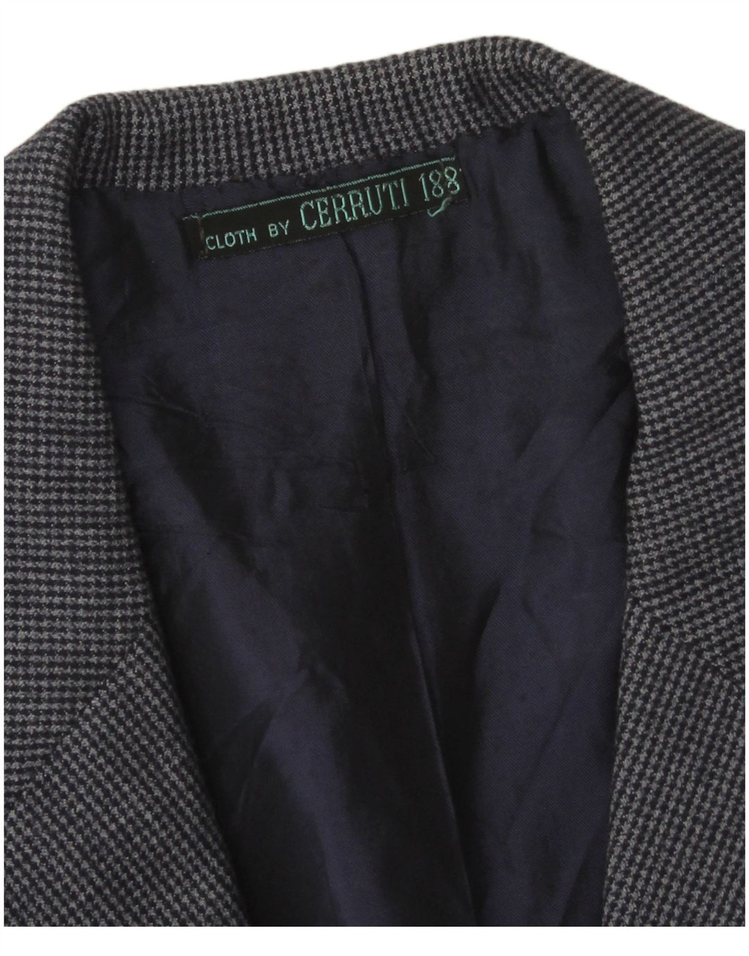 Jaqueta Blazer Masculina Cerruti 1881 com 2 Botões Reino Unido 38 Médio Azul Marinho Xadrez