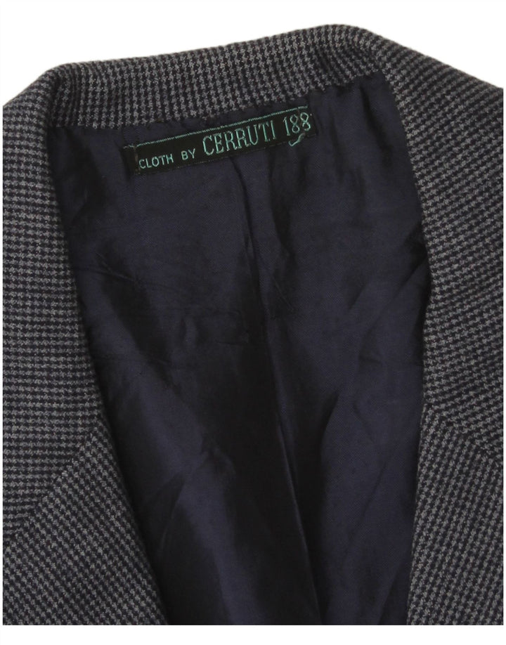 Jaqueta Blazer Masculina Cerruti 1881 com 2 Botões Reino Unido 38 Médio Azul Marinho Xadrez