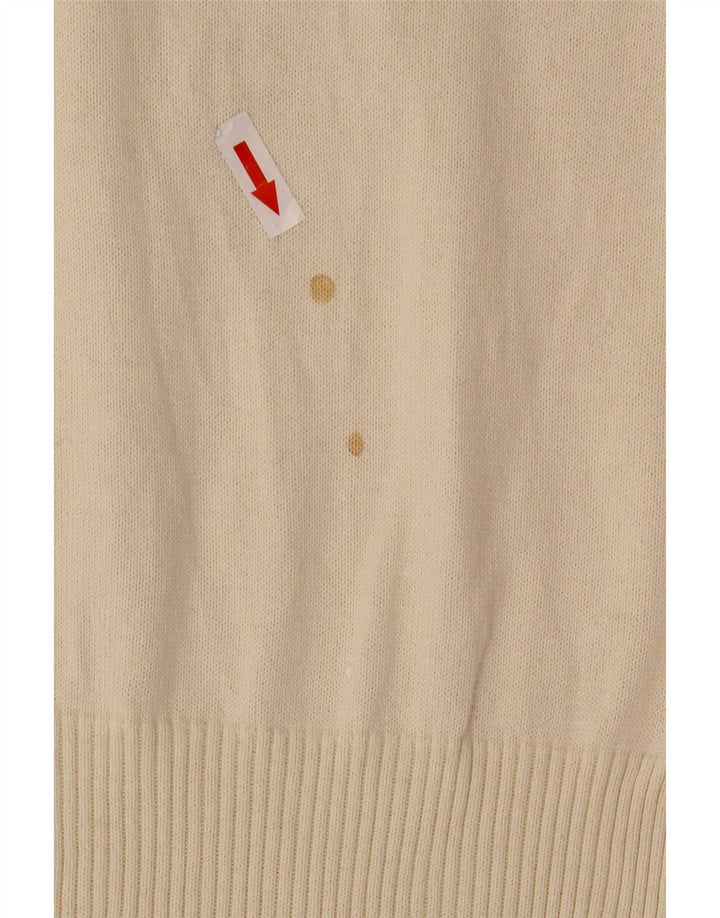 Suéter feminino Levi's com decote em V UK 12 Médio Off White