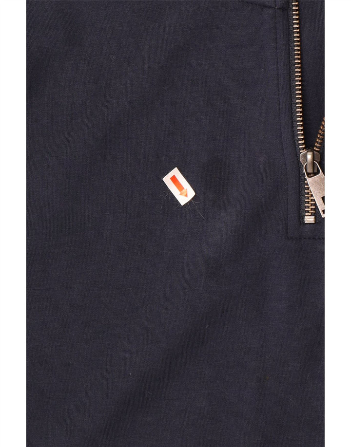 Suéter masculino Ted Baker com zíper e gola tamanho 3 médio azul marinho algodão
