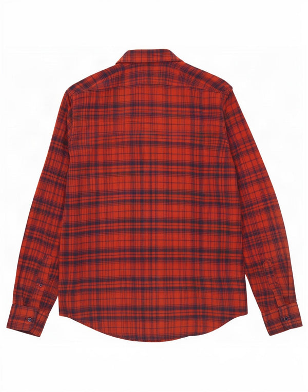 Lee Mens Regular Fit Flannel Shirt Medium Red Check Cotton