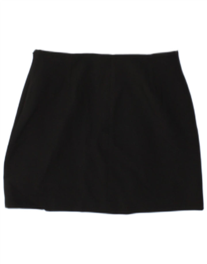 Mini saia feminina Zara pequena W26 poliéster preto